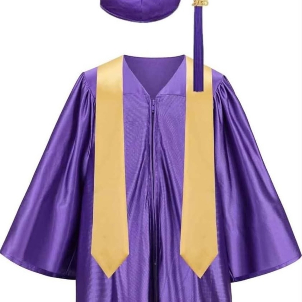 Kids Graduation Costume in Purple and Gold